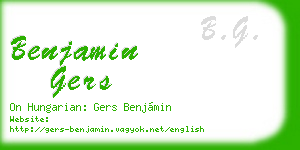 benjamin gers business card
